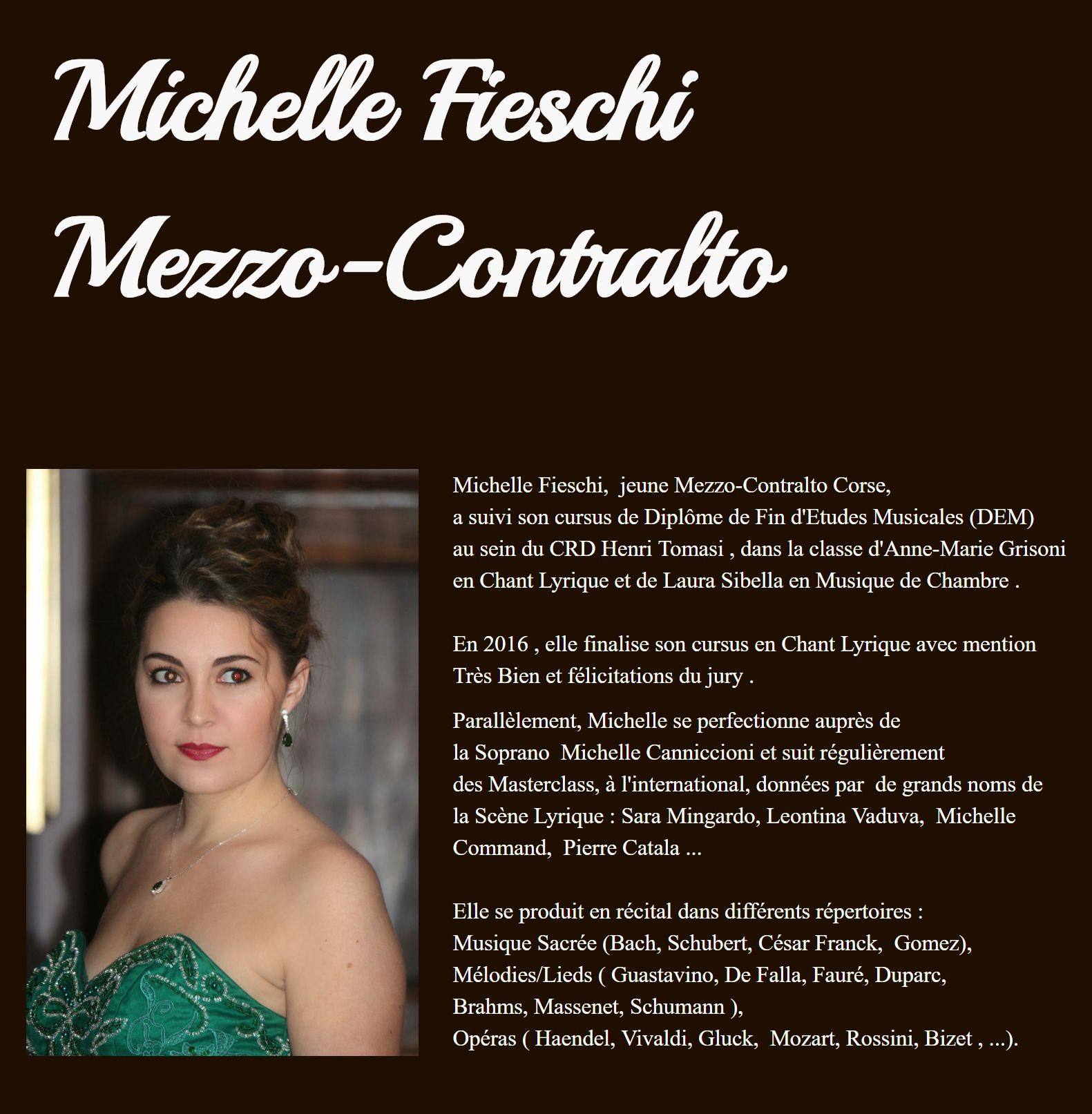 Michelle Fieschi, Professeur de Chant